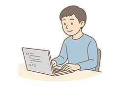 ローコード開発を行うイラスト